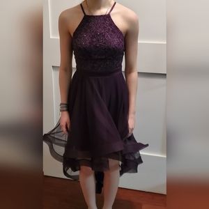Purple knee length dress